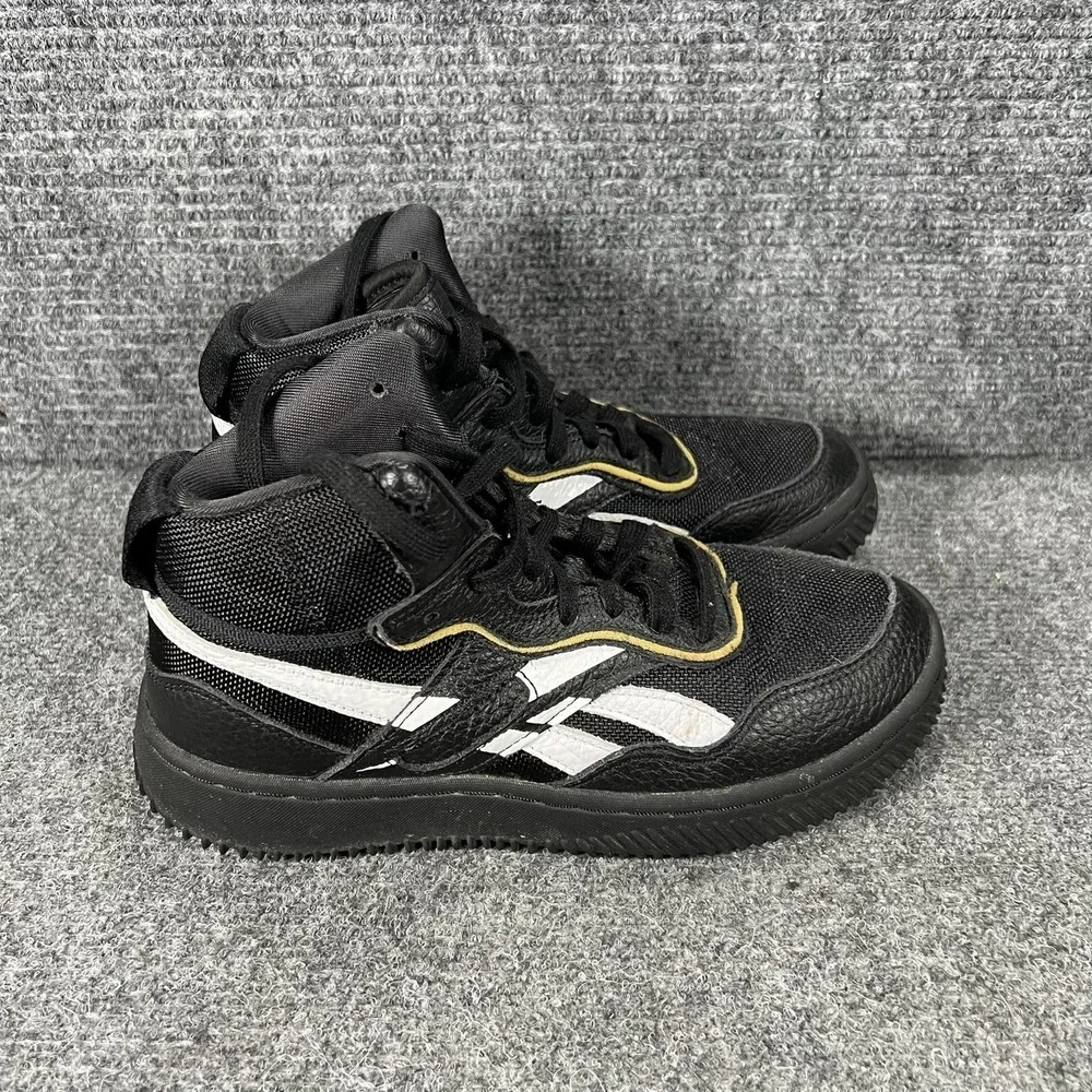 Reebok Shoes Teens Size 5.5 Black High‎ Top Lace Up Athletic Sneakers FX4301